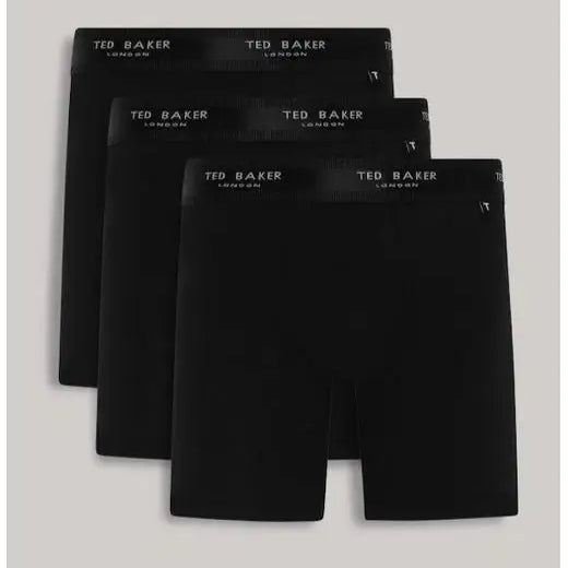 Ted Baker Men's 3 Pack Boxer Briefs – Black | Cotton Stretch Underwear