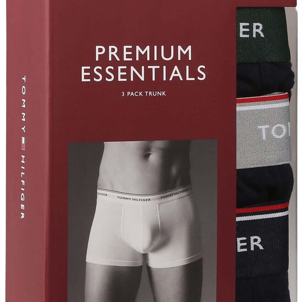 Tommy Hilfiger 3-Pack Organic Cotton Trunks - Black Multi