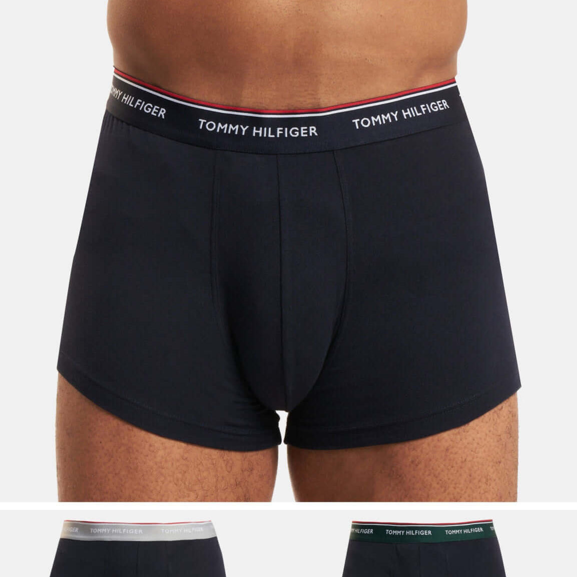 Tommy Hilfiger 3-Pack Organic Cotton Trunks - Black Multi