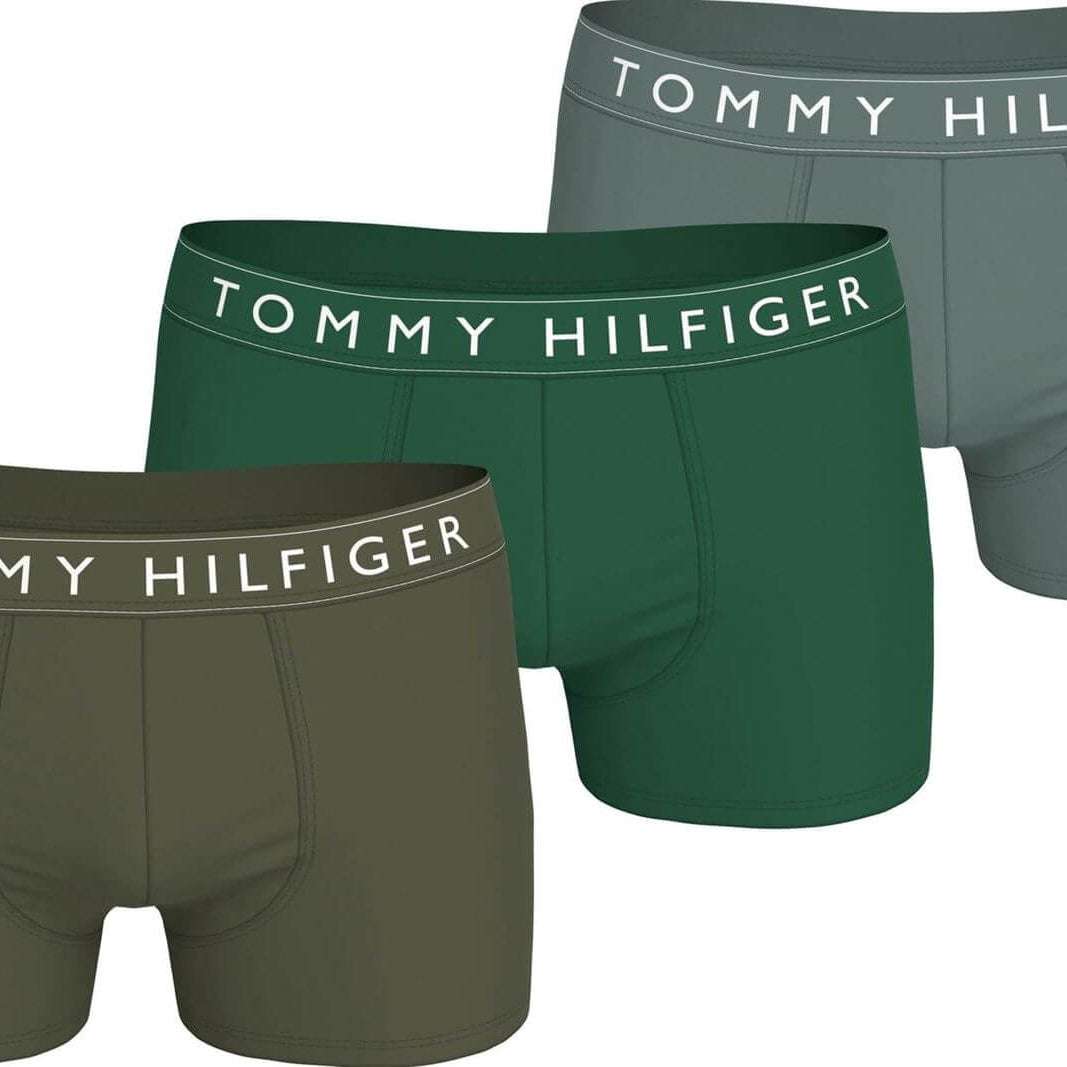Tommy Hilfiger 3-Pack Men's Trunks – Green / Olive | Stretch Cotton