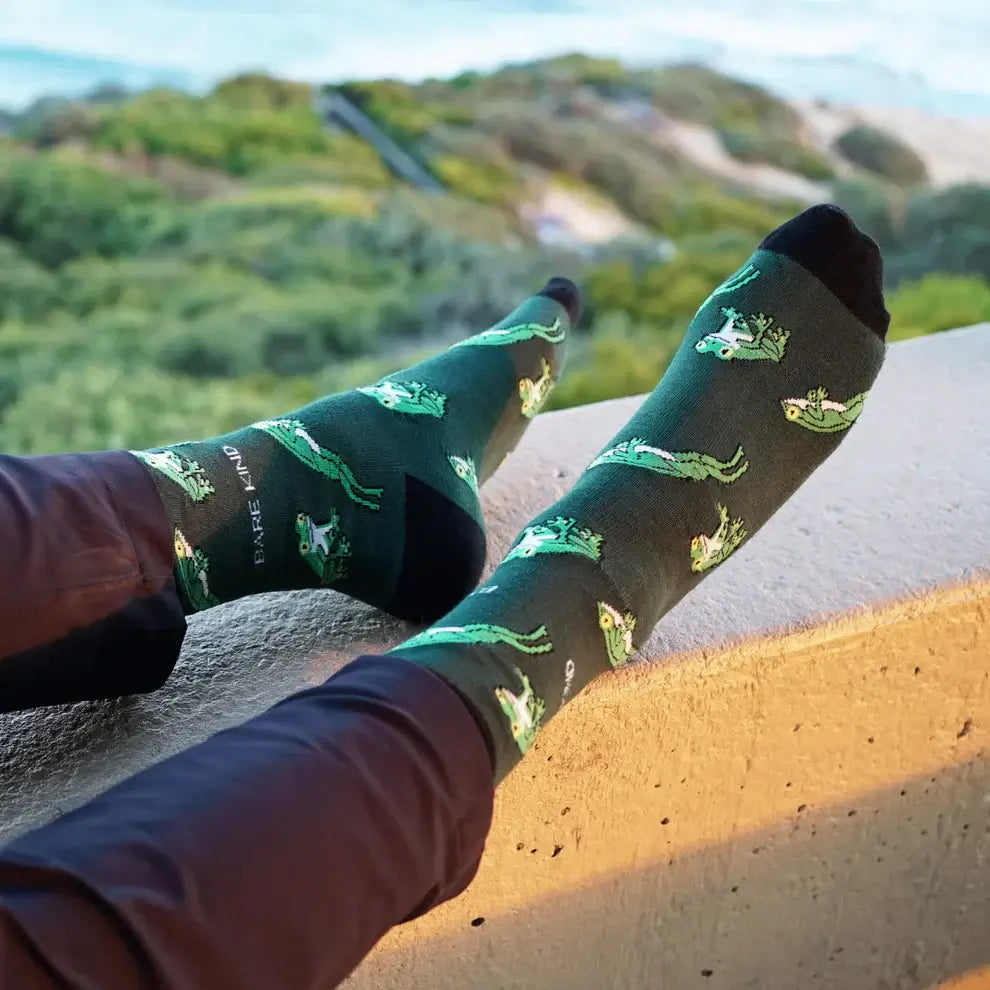 Bare Kind Save the Tree Frog Bamboo Socks | Eco-Friendly Charity Gift Socks