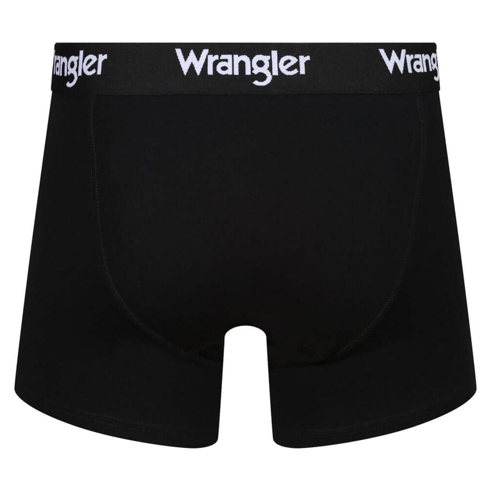 Wrangler Tait Button Fly Men’s Boxer Trunks 3 Pack – White, Grey & Black Cotton Underwear