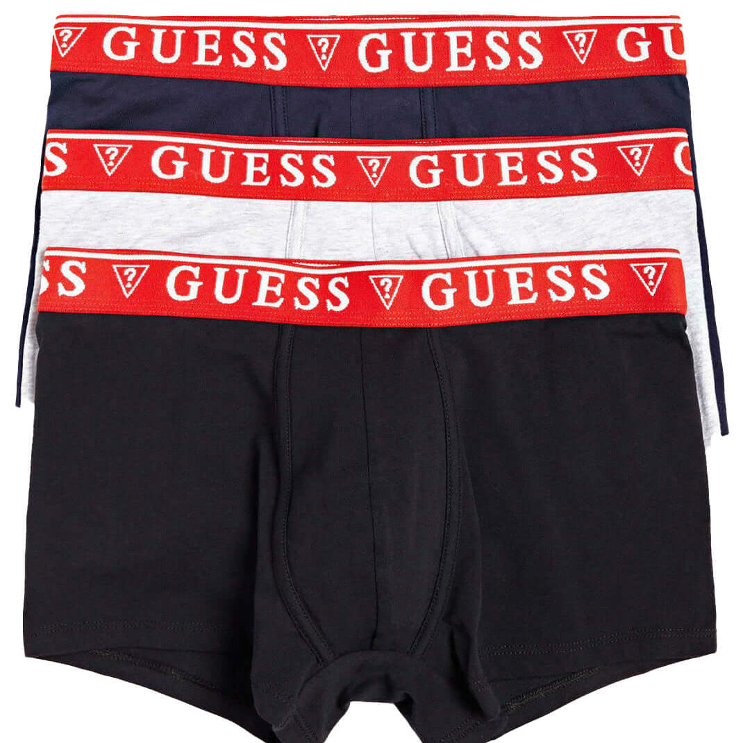 Guess 3 Pack Boxers – Stretch Cotton Black, Grey, Navy (Organic Cotton)