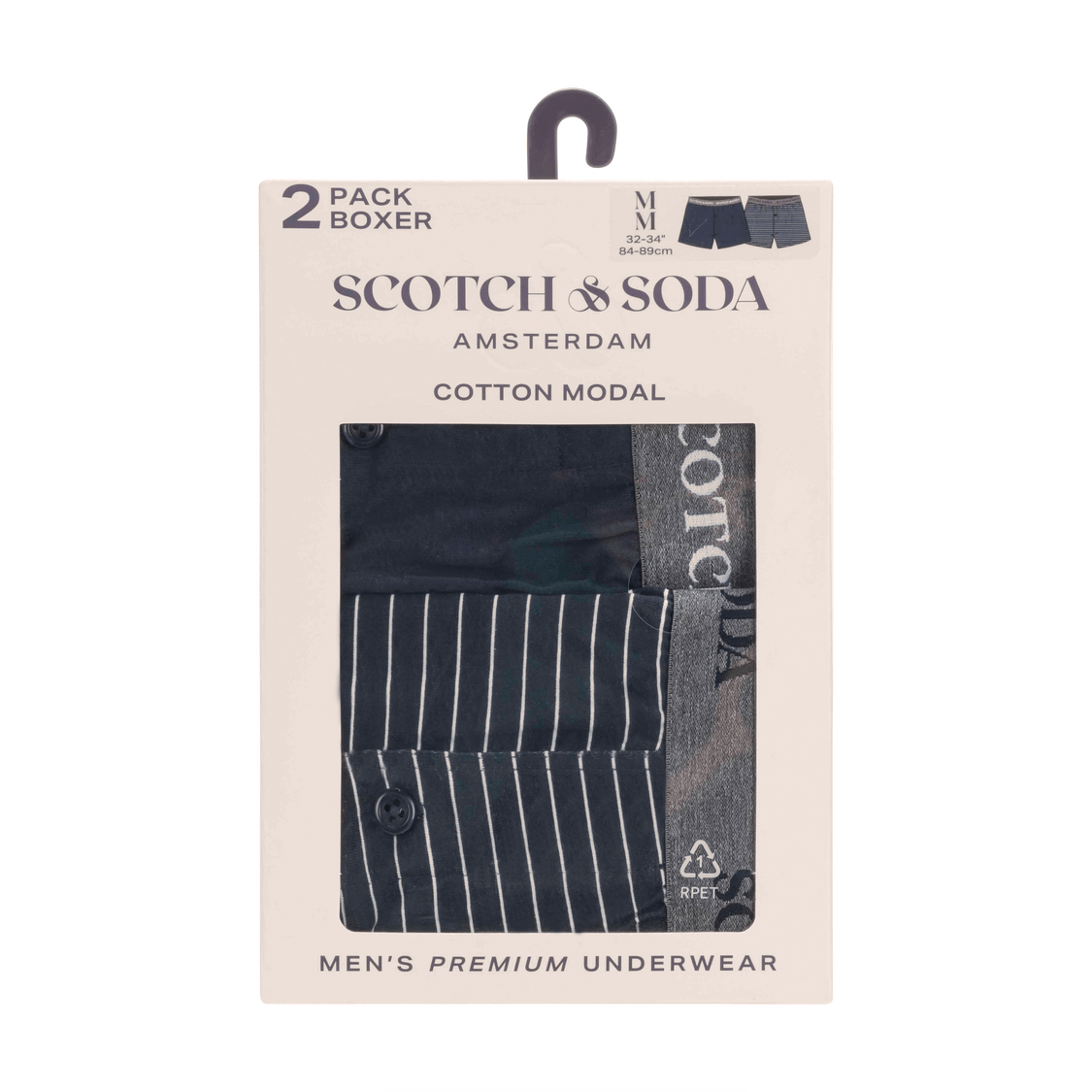 Scotch & Soda 2 Pack Cotton Modal Button Boxers Navy - image 1