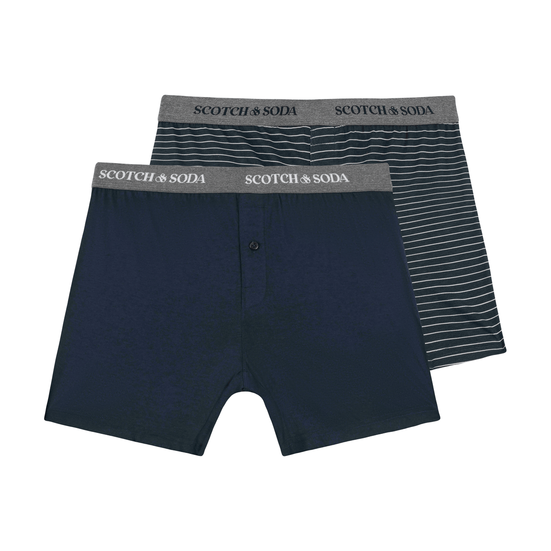 Scotch & Soda 2 Pack Cotton Modal Button Boxers Navy - image 2
