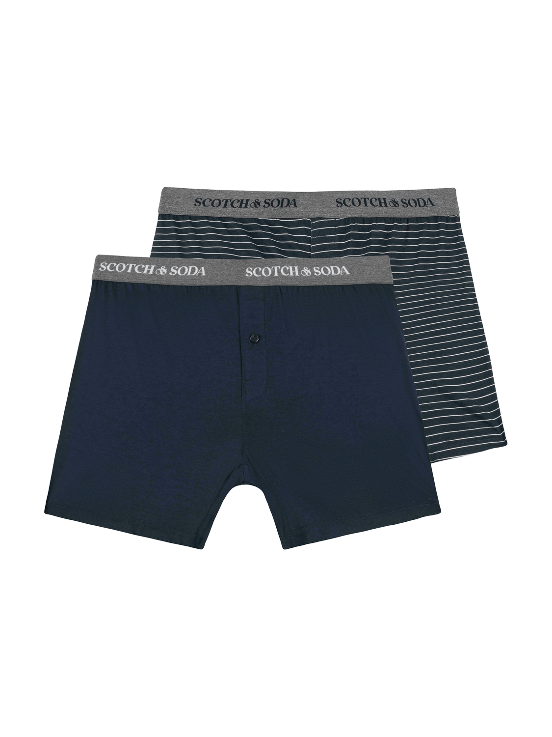 Scotch & Soda 2 Pack Cotton Modal Button Boxers Navy - image 2