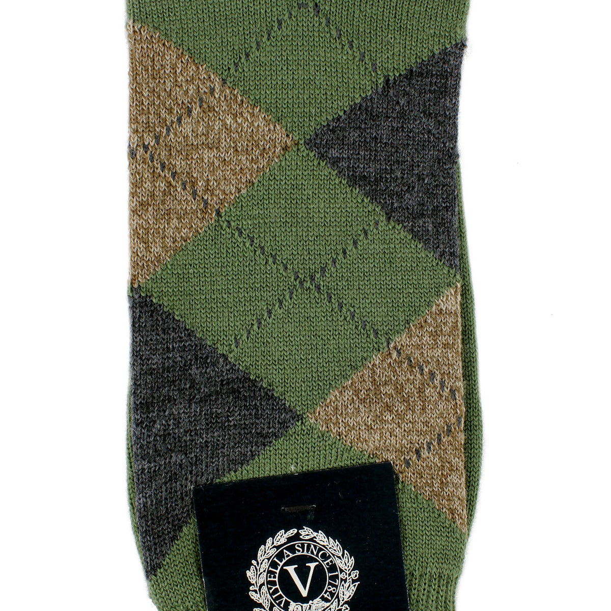 Viyella men's merino wool argyle mid-calf socks made in England - Lovat