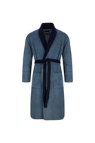 Lyle & Scott Adrian Contrast Collar And Belt Bath Robe - Blue
