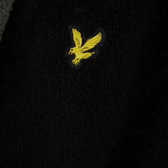 Lyle & Scott Adrian Bath Robe – Contrast Collar & Belt in Black