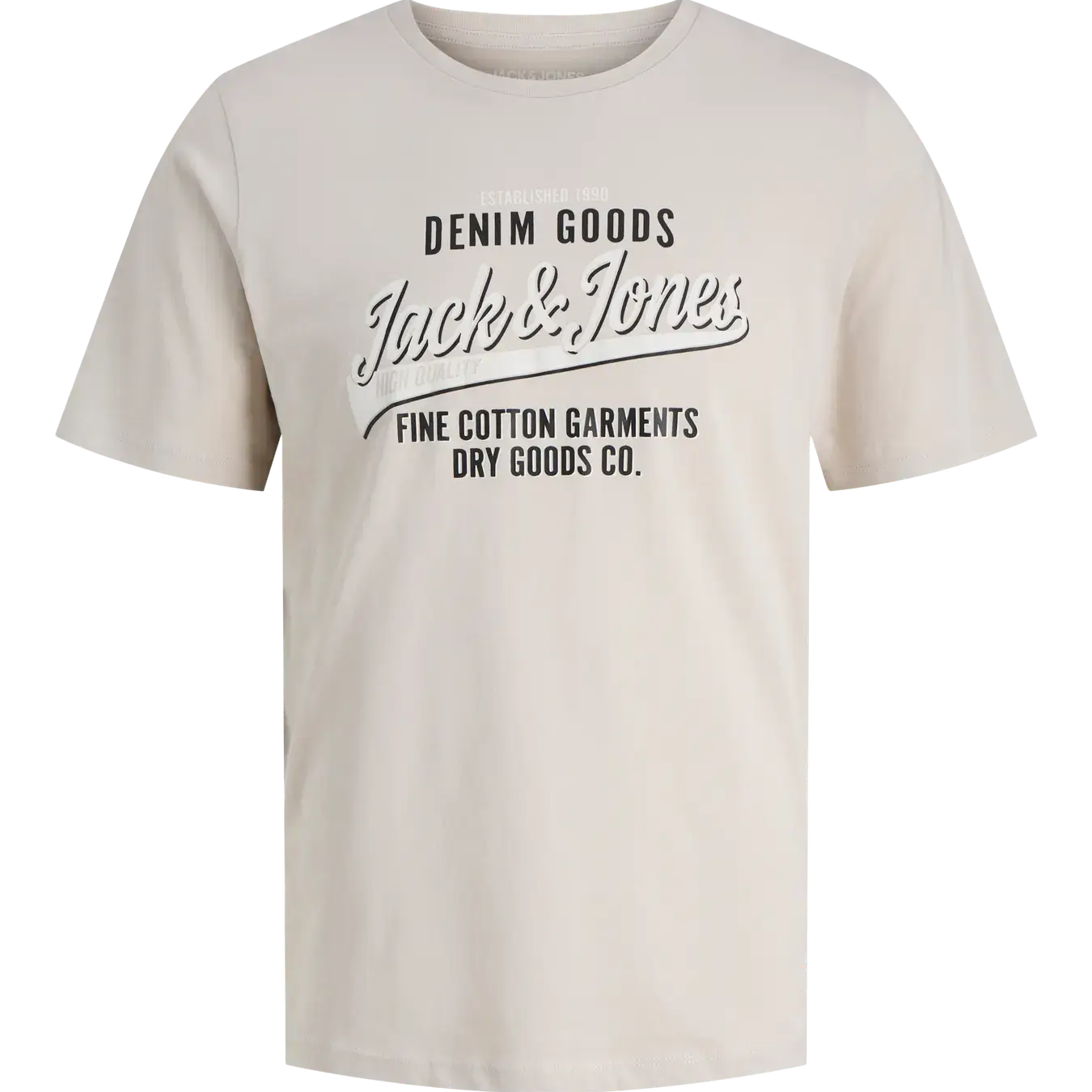 Jack & Jones 3 Pack JJETHAN Crew Neck T-Shirts - Olive, Black & Moonbeam