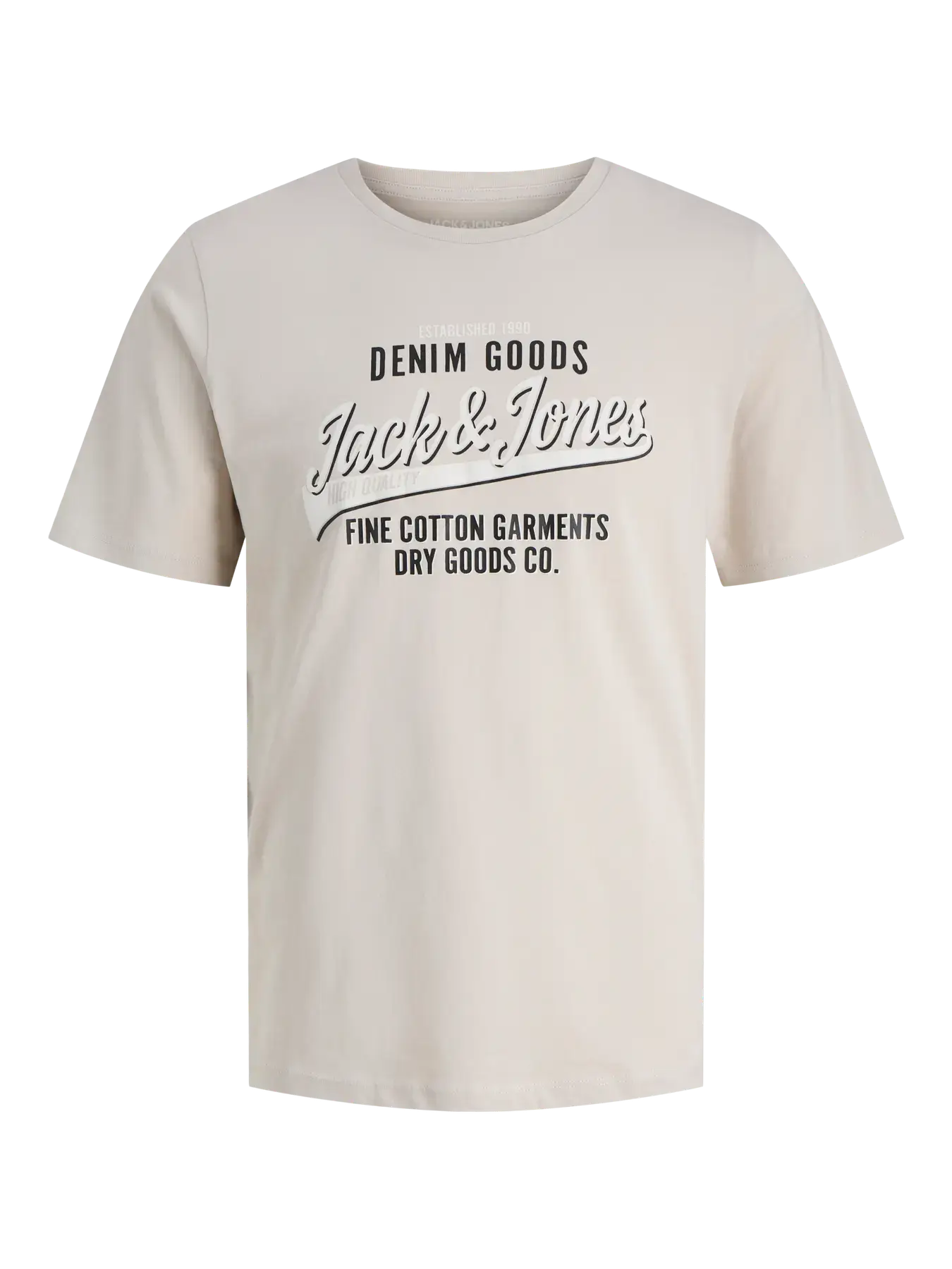 Jack & Jones 3 Pack JJETHAN Crew Neck T-Shirts - Olive, Black & Moonbeam