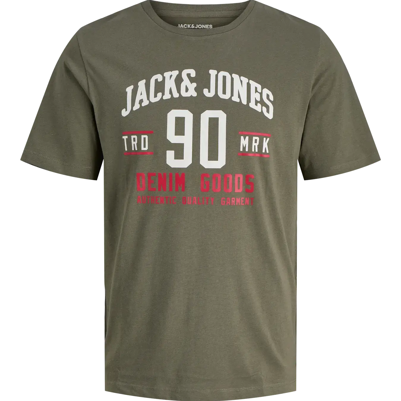Jack & Jones 3 Pack JJETHAN Crew Neck T-Shirts - Olive, Black & Moonbeam