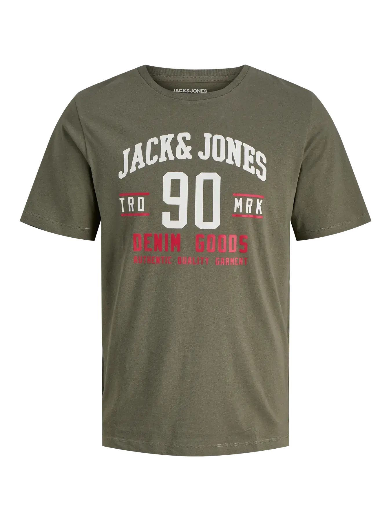 Jack & Jones 3 Pack JJETHAN Crew Neck T-Shirts - Olive, Black & Moonbeam