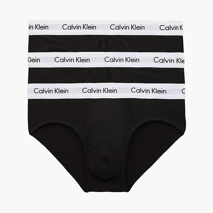 Calvin Klein 3 Pack Cotton Stretch – Hip Briefs ( BLACK )