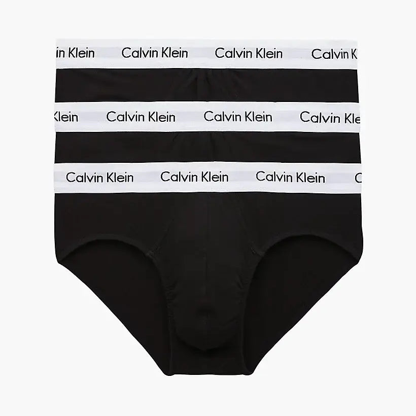 Calvin Klein 3 Pack Cotton Stretch – Hip Briefs ( BLACK )