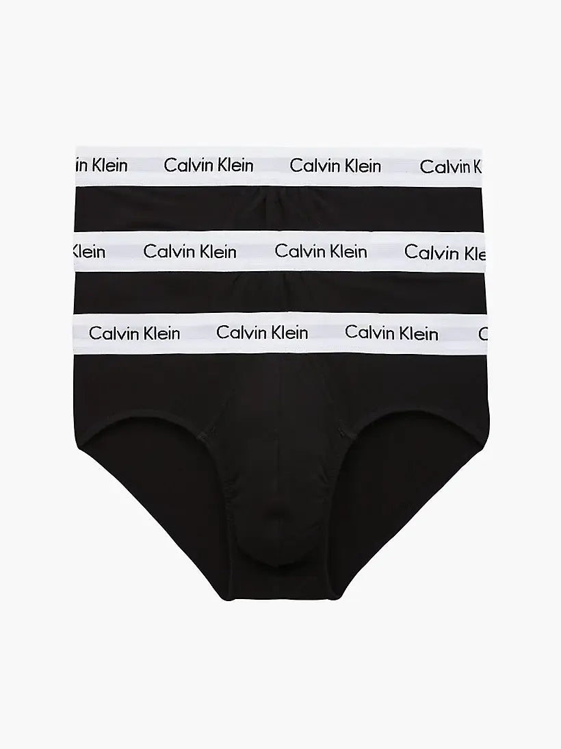 Calvin Klein 3 Pack Cotton Stretch – Hip Briefs ( BLACK )