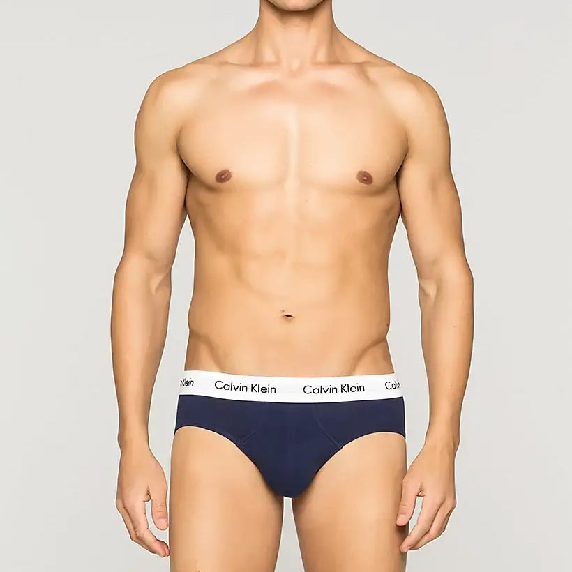 Calvin Klein 3 Pack Cotton Stretch – Hip Briefs ( White / Red / Navy )
