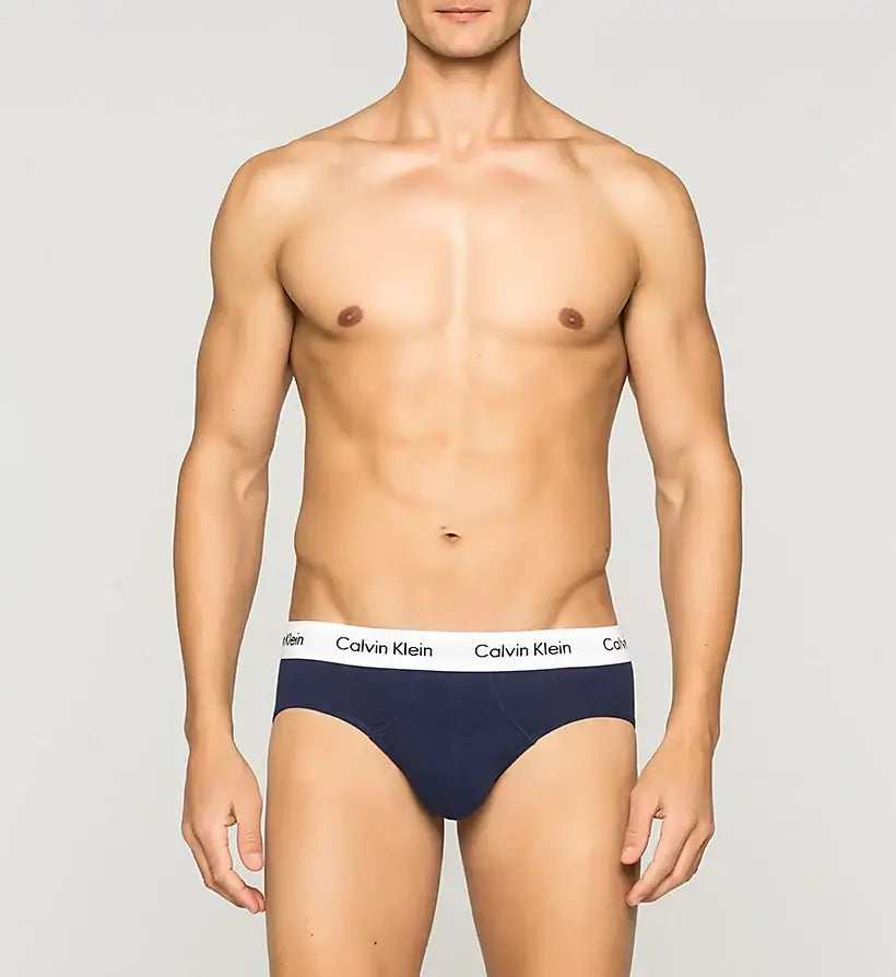 Calvin Klein 3 Pack Cotton Stretch – Hip Briefs ( White / Red / Navy )