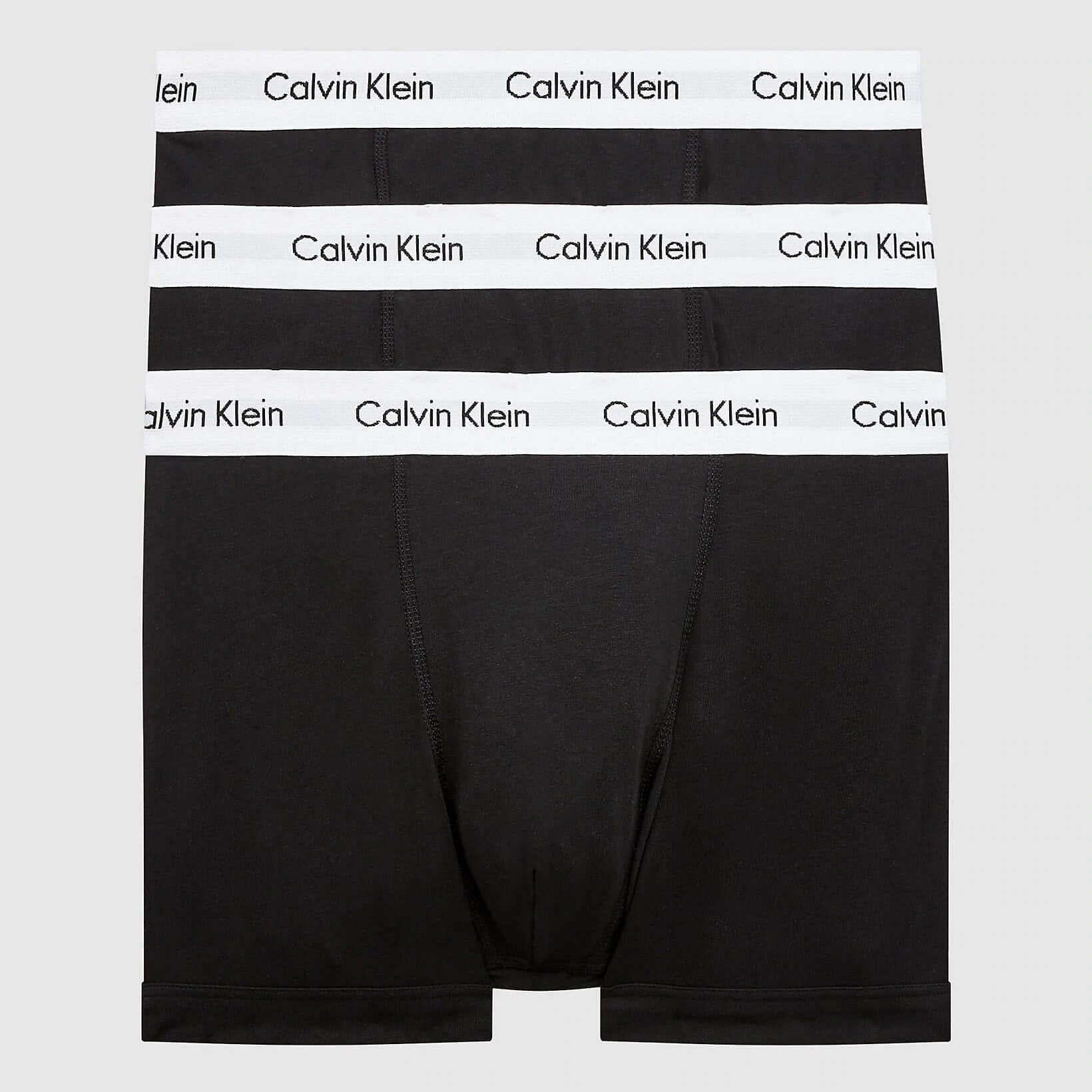 Calvin Klein 3 Pack Cotton Stretch - U2662G Normal Rise Trunks ( Black)