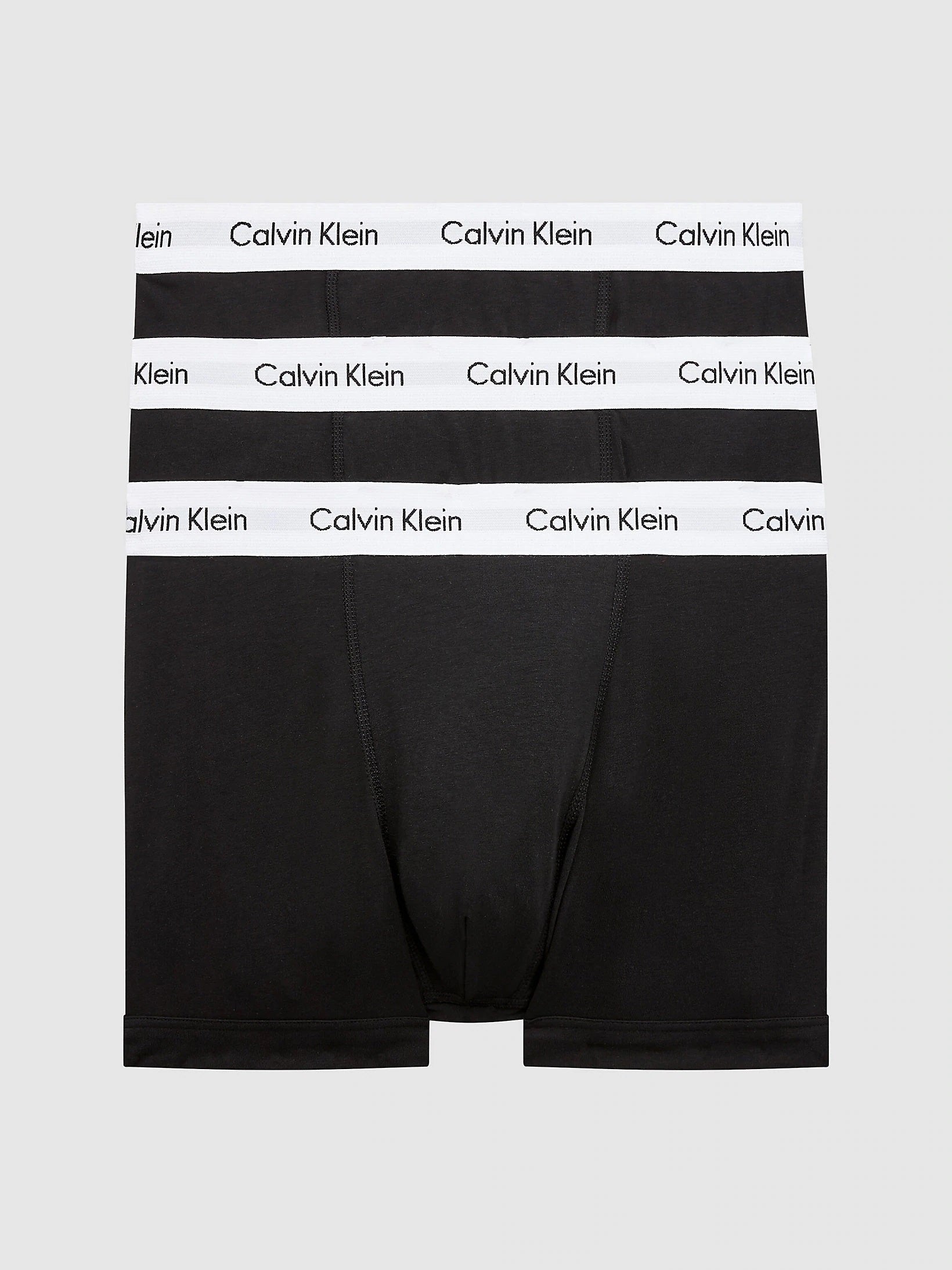 Calvin Klein 3 Pack Cotton Stretch - U2662G Normal Rise Trunks ( Black)