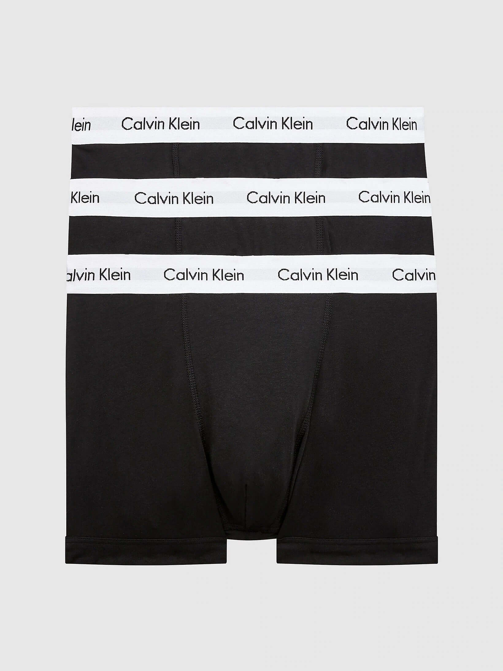Calvin Klein 3 Pack Cotton Stretch - U2662G Normal Rise Trunks ( Black)