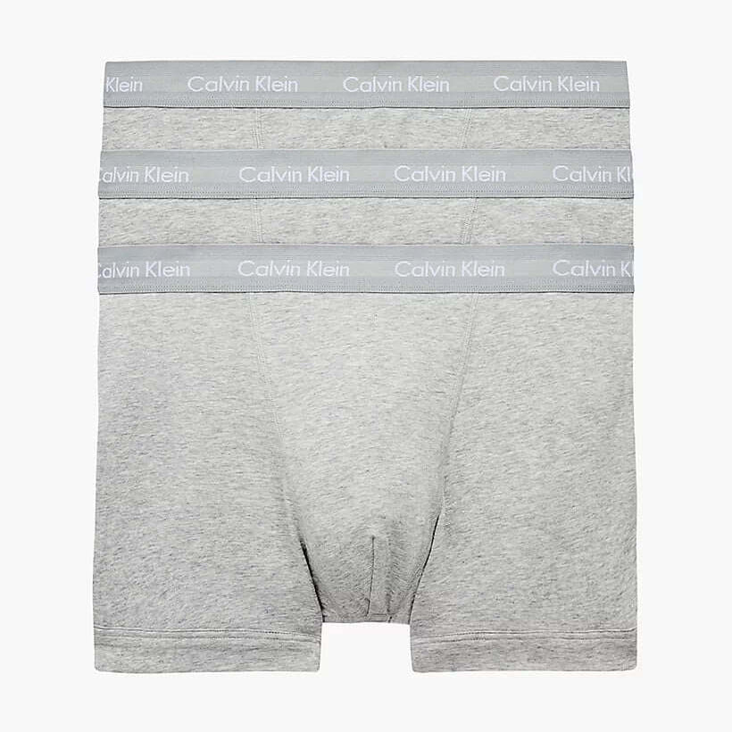 Calvin Klein 3 Pack Cotton Stretch – Trunks ( Grey Heather )