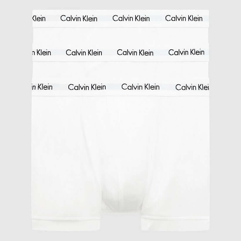 Calvin Klein 3 Pack Cotton Stretch - Normal Rise Trunks ( White )