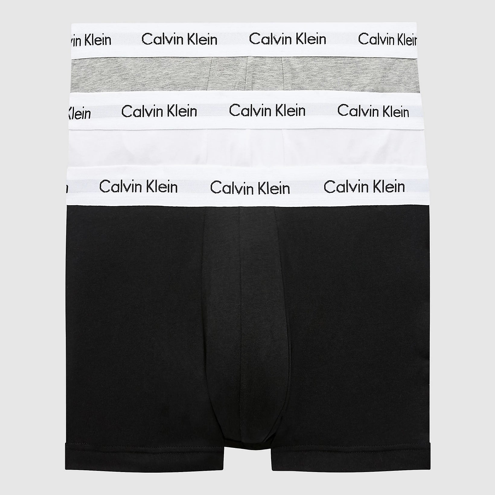 Calvin Klein 3 Pack Cotton Stretch - Normal Rise Trunks ( Black / Grey / White )