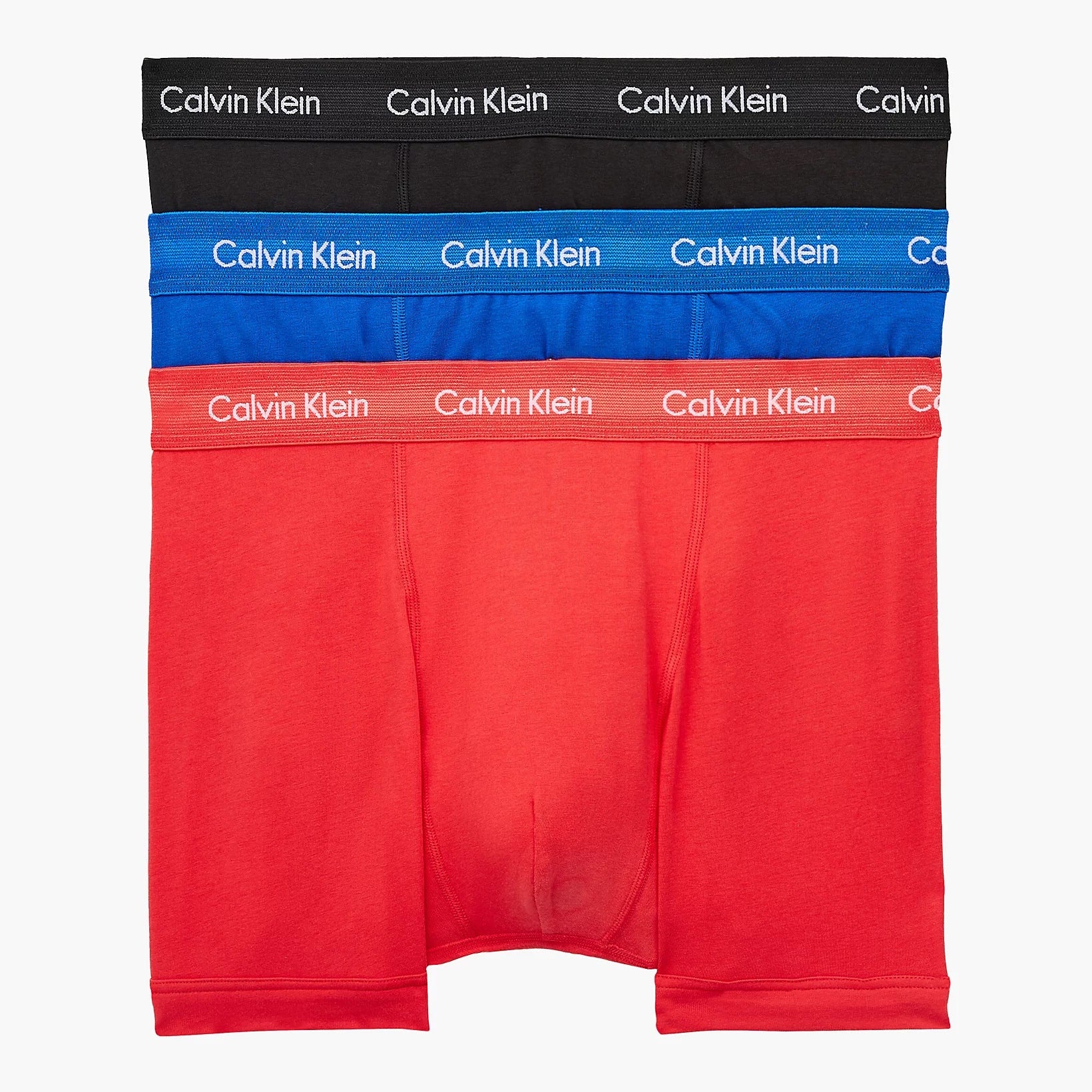 Calvin Klein 3 PACK TRUNKS - COTTON STRETCH ( KETTLE BLUE/STRAWBERRY FIELD/BLACK )