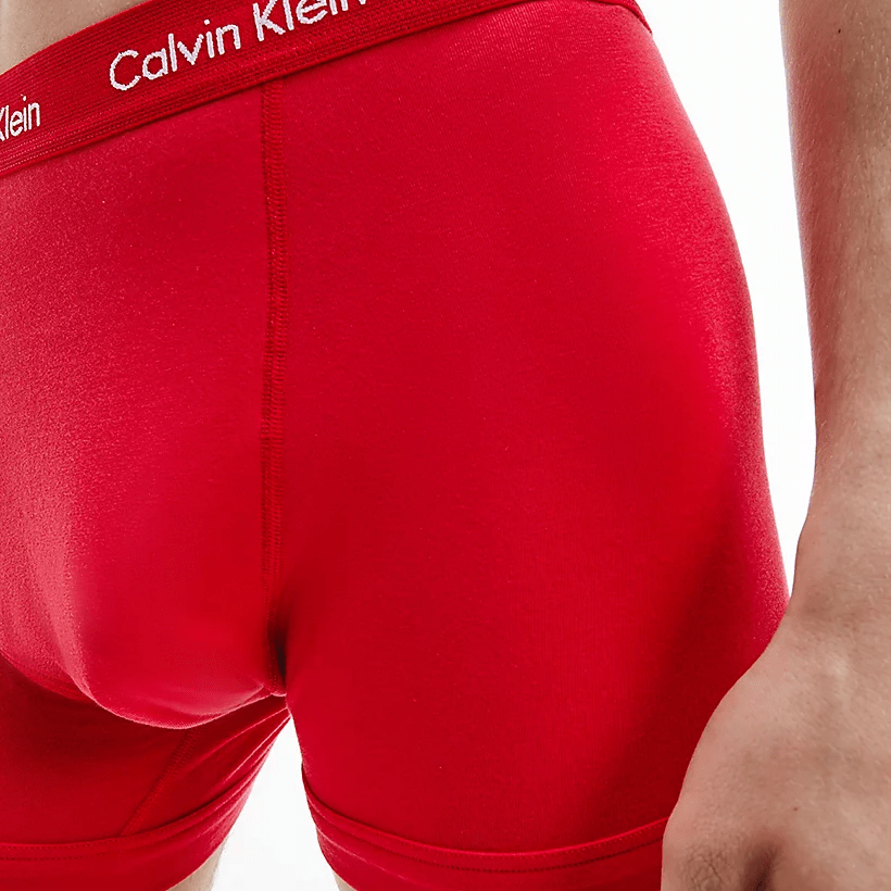 Calvin Klein Men's - 3 Pack Cotton Stretch Trunks - Green / Grape / Blue