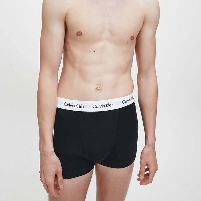 Calvin Klein 3 Pack Cotton Stretch - U2662G Normal Rise Trunks ( Black)
