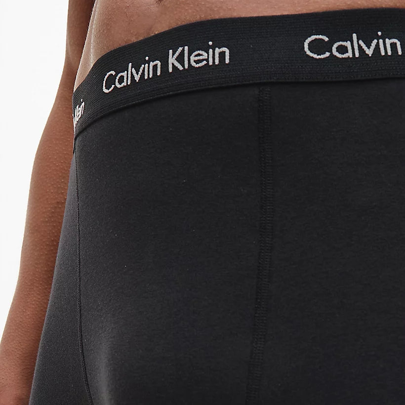 Calvin Klein 3 Pack Cotton Stretch - Normal Rise Trunks ( B- Ocean Storm/ Lime/ Signature Blue )