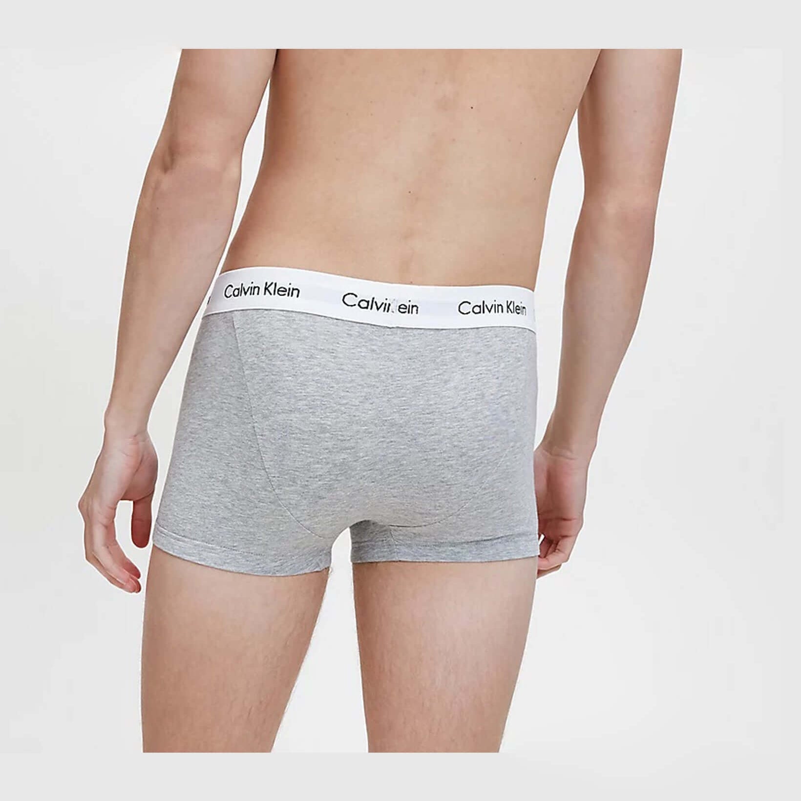 Calvin Klein 3 Pack Cotton Stretch - Normal Rise Trunks ( Black / Grey / White )