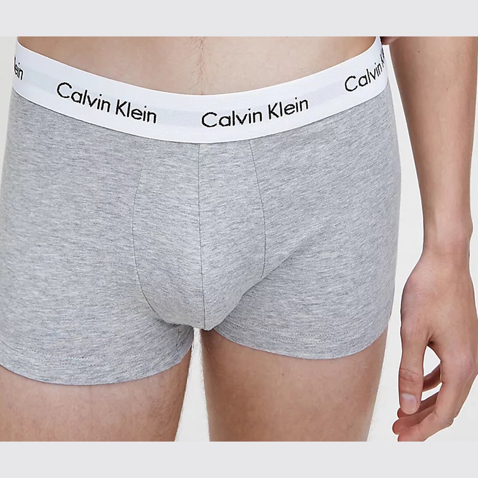 Calvin Klein 3 Pack Cotton Stretch - Normal Rise Trunks ( Black / Grey / White )