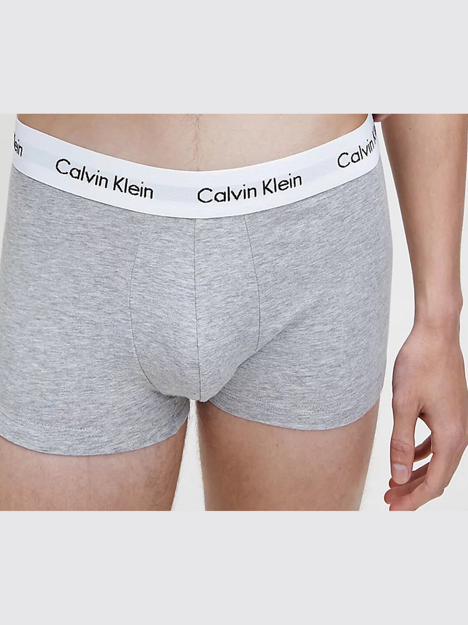 Calvin Klein 3 Pack Cotton Stretch - Normal Rise Trunks ( Black / Grey / White )