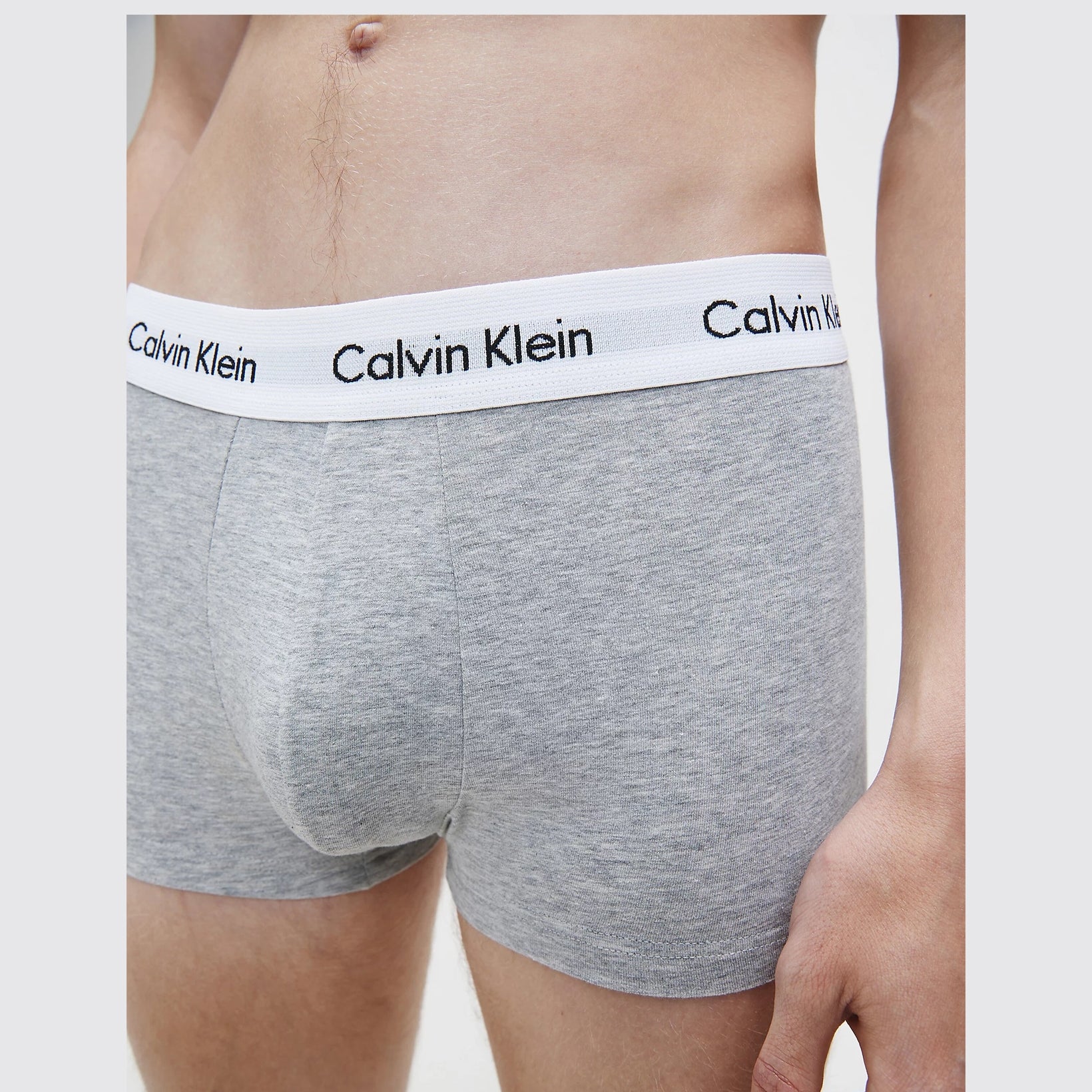 Calvin Klein 3 Pack Cotton Stretch - Normal Rise Trunks ( Black / Grey / White )