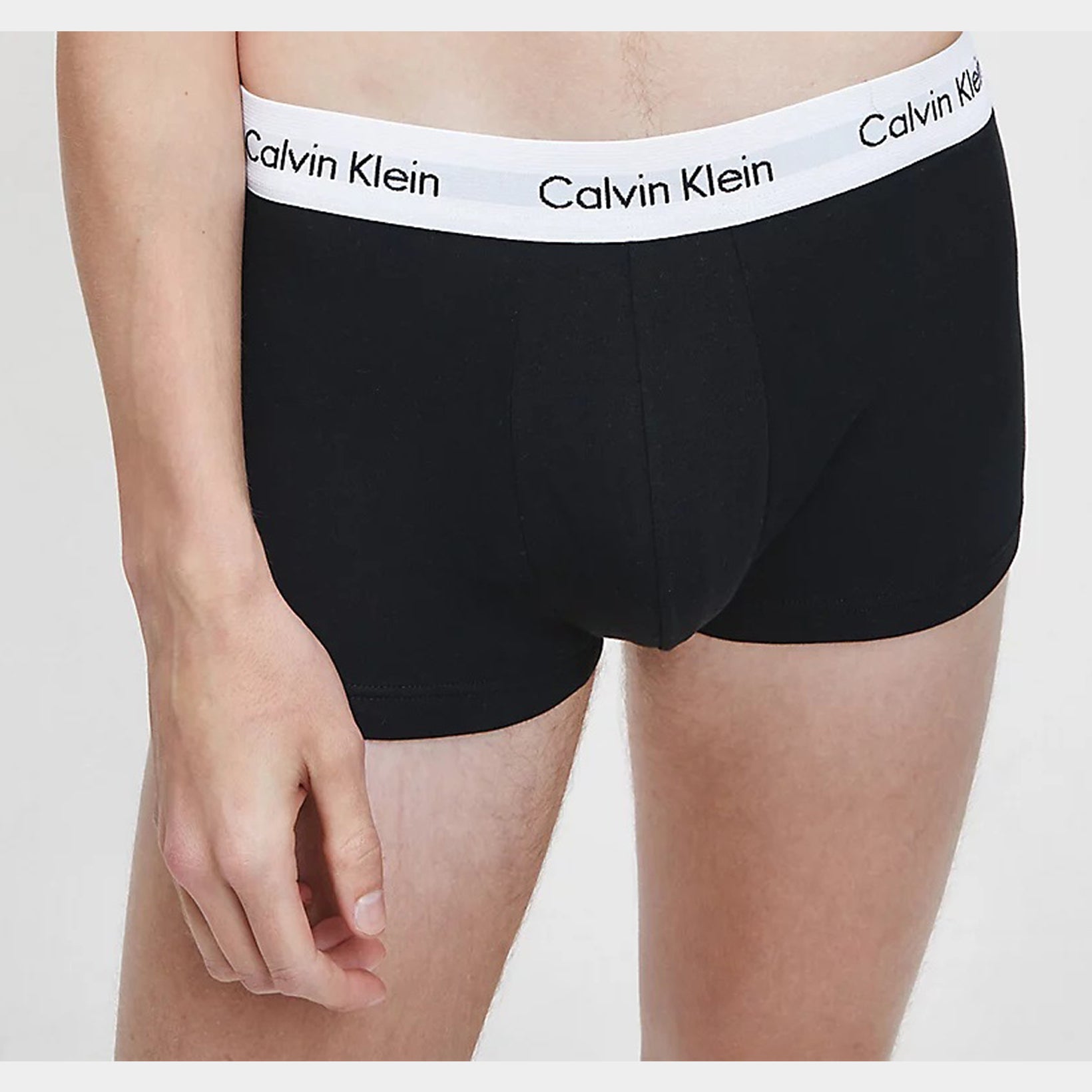 Calvin Klein 3 Pack Cotton Stretch - Normal Rise Trunks ( Black / Grey / White )