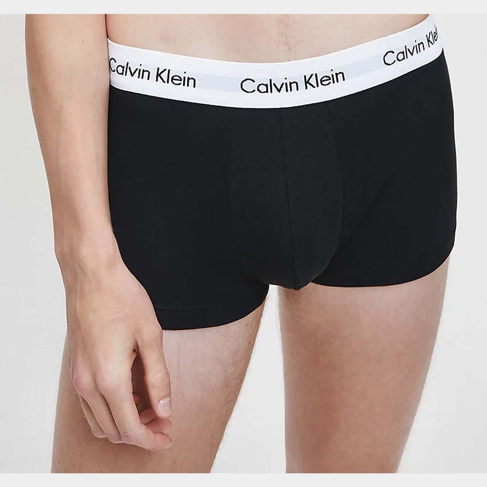 Calvin Klein 3 Pack Cotton Stretch - Normal Rise Trunks ( Black / Grey / White )