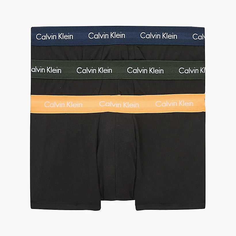 Calvin Klein - 3 Pack Low rise Trunks - Black with Contrast Waistband-1TU