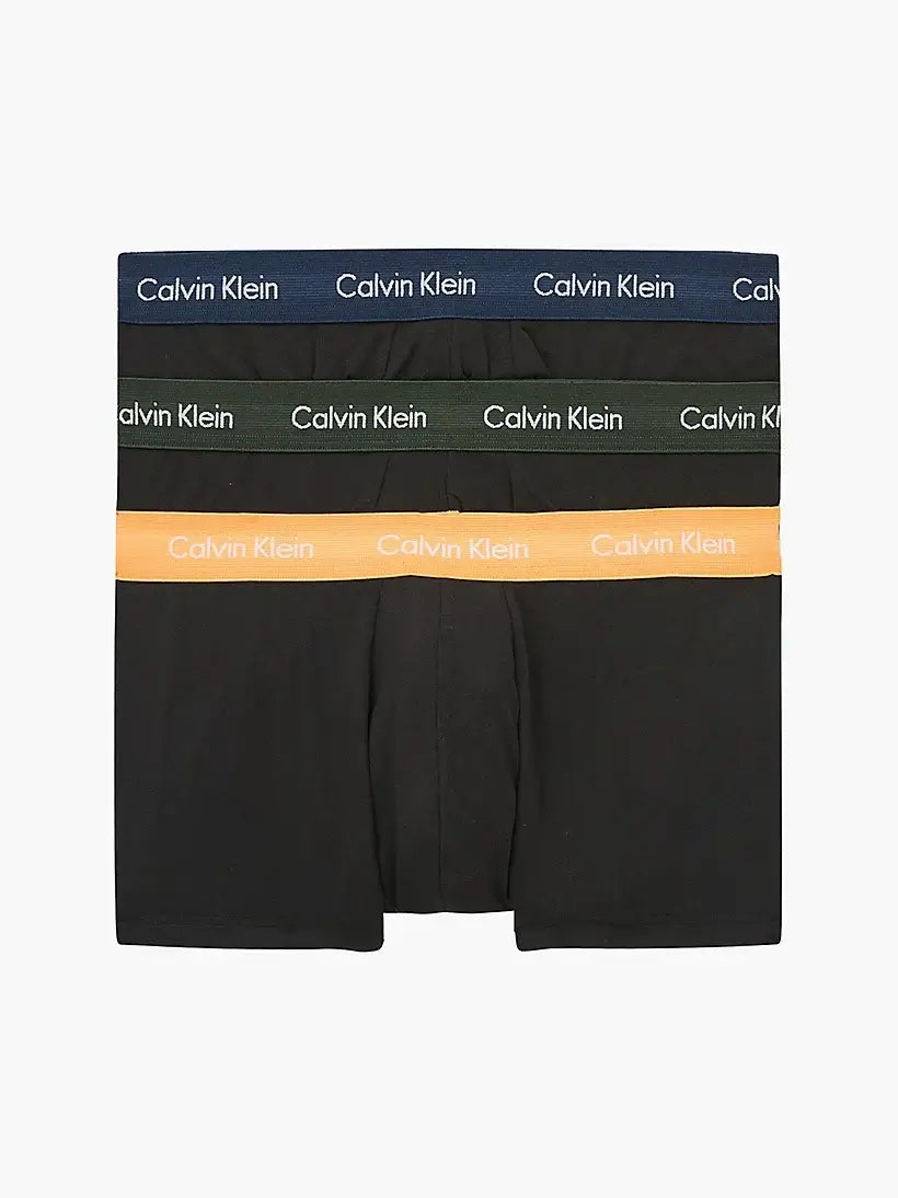 Calvin Klein - 3 Pack Low rise Trunks - Black with Contrast Waistband-1TU