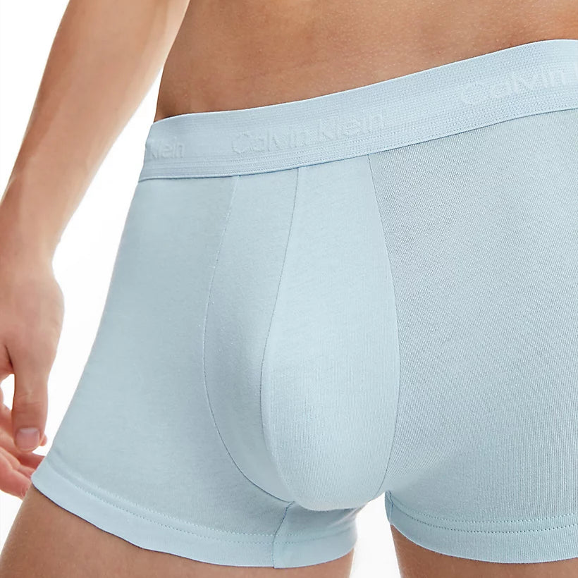 Calvin Klein 3 Pack Low rise Trunks - Cotton Stretch ( Rain Dance / Black / Ivory )