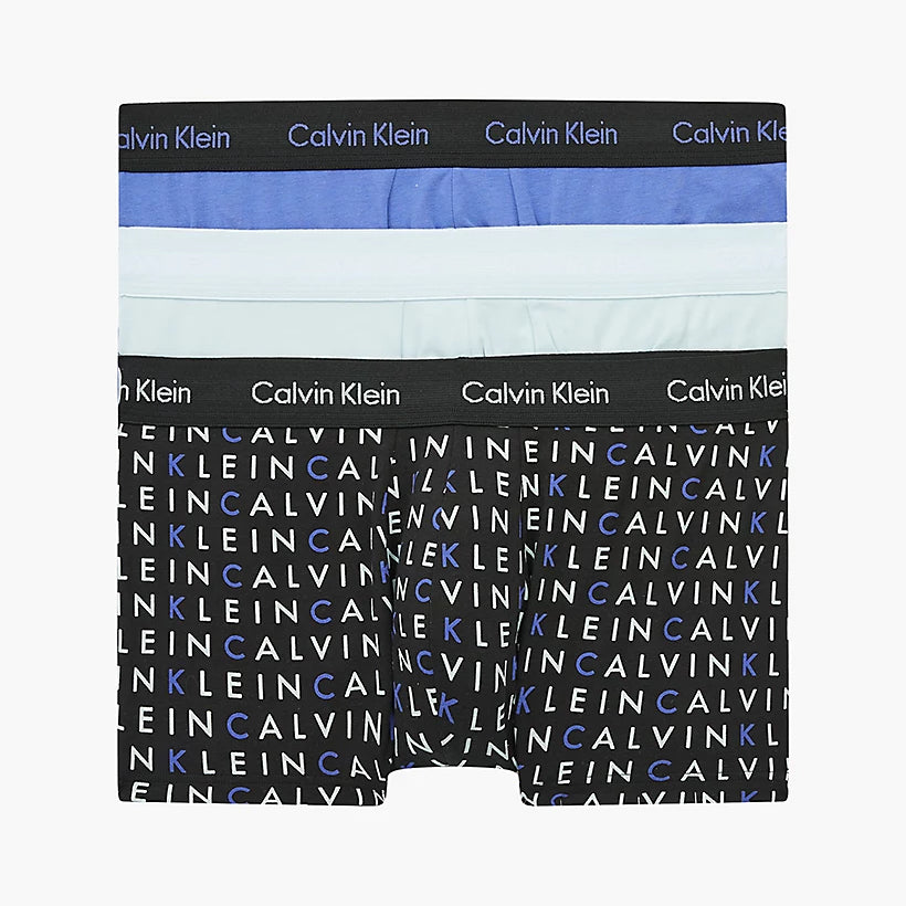 Calvin Klein 3 Pack Low rise Trunks - Cotton Stretch - ( Zero Below/Subdued/Dark Lavendar )