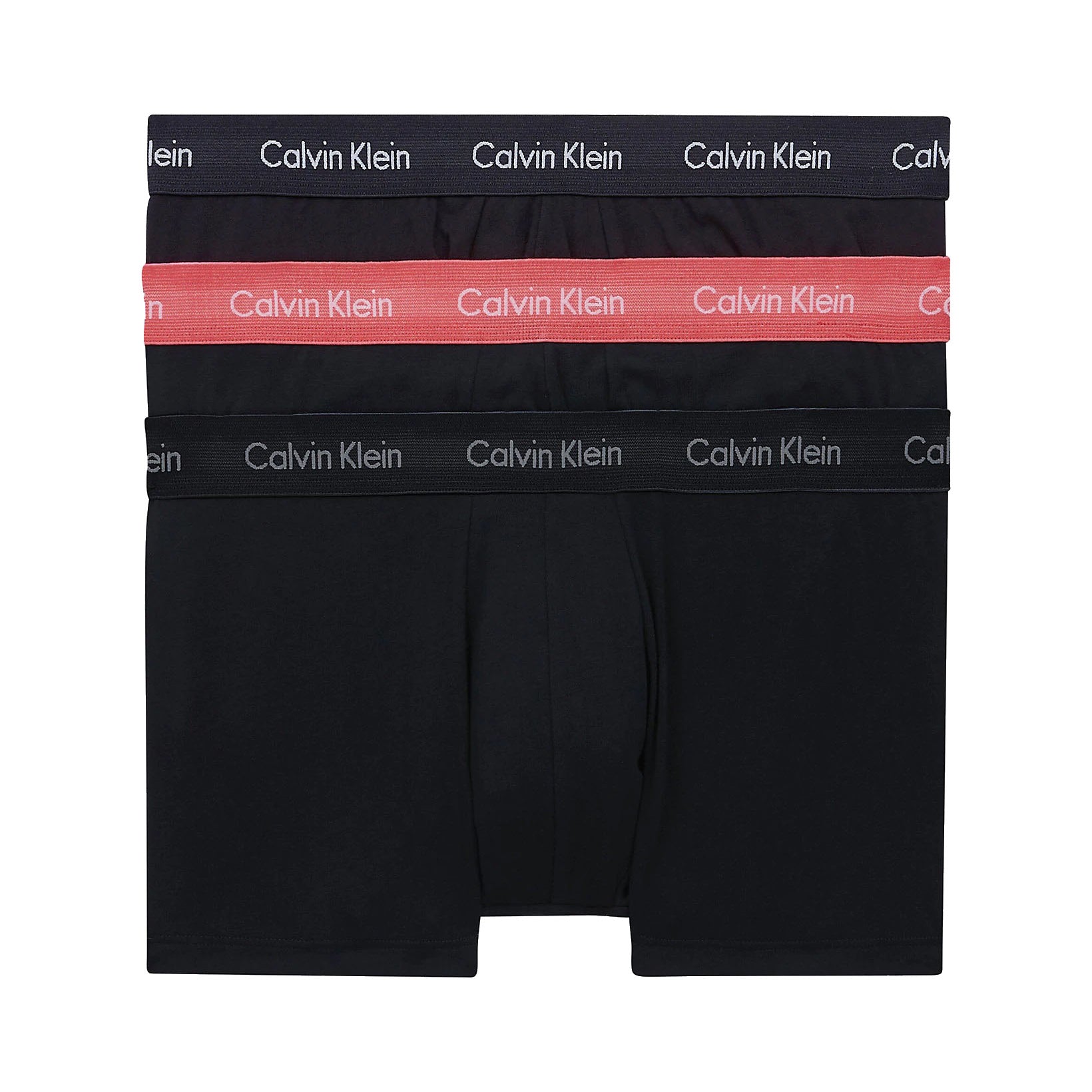 Calvin Klein 3 Pack Low Rise Trunks Men’s - B- BLACK/ CORAL LIP/ PHANTOM WB