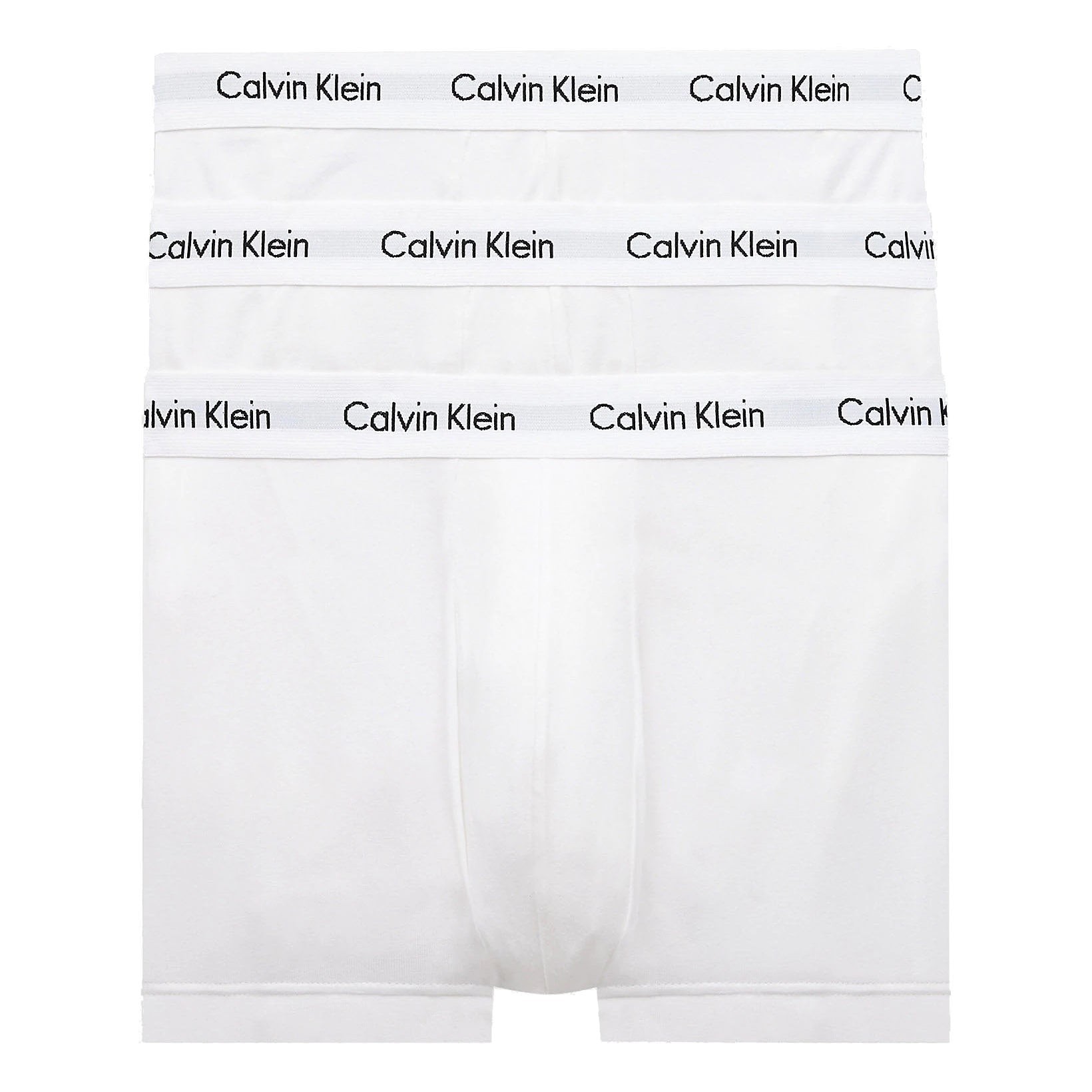 Calvin Klein 3 Pack Cotton Stretch – Low Rise Trunks ( White )