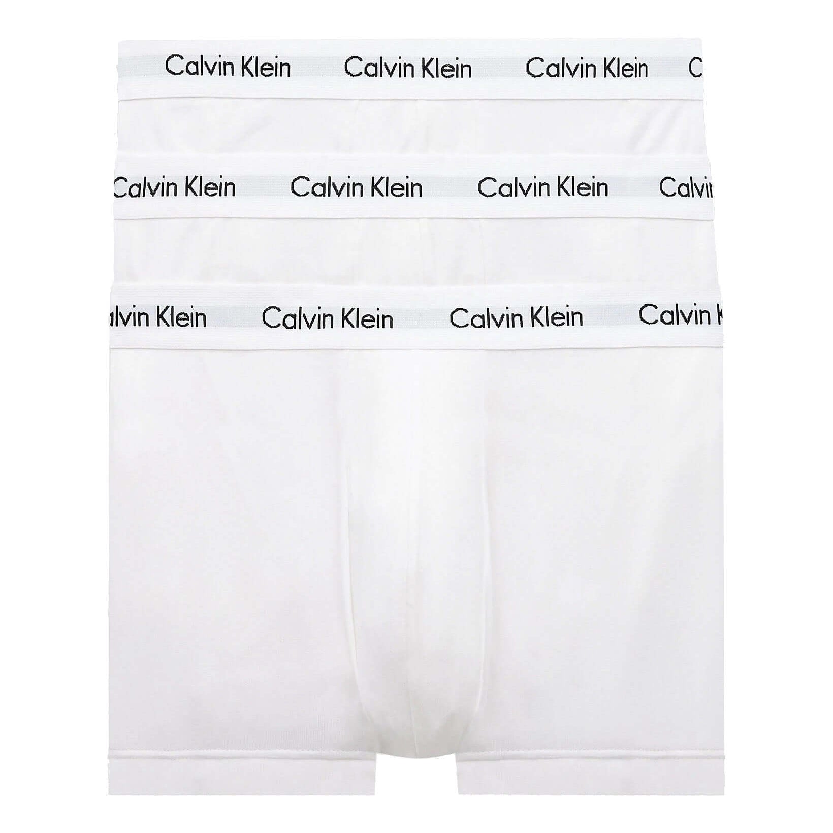Calvin Klein 3 Pack Cotton Stretch – Low Rise Trunks ( White )