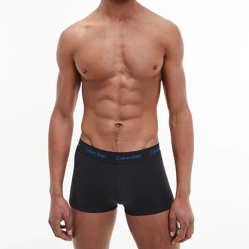 Calvin Klein 3 Pack Low rise Trunks - Cotton Stretch - ( B-Groovy Plum/bright Rose/blue Logo )