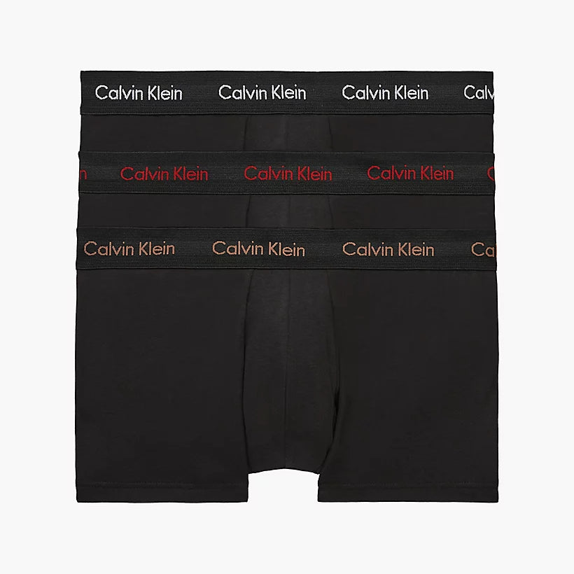 Calvin Klein 3 Pack Low Rise Trunks – Cotton Stretch , Black