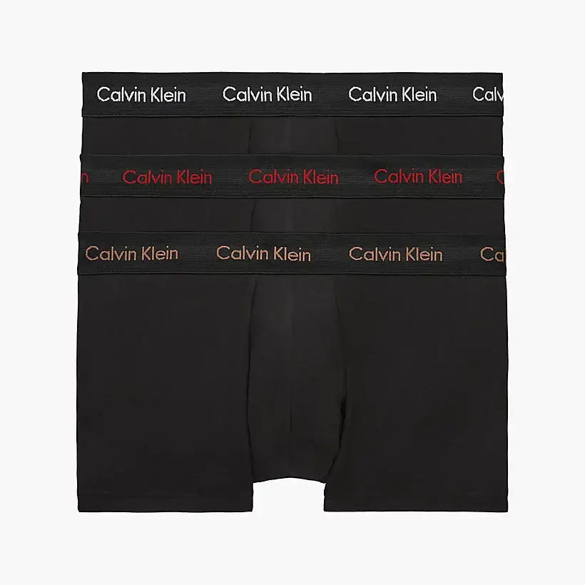 Calvin Klein 3 Pack Low Rise Trunks – Cotton Stretch , Black