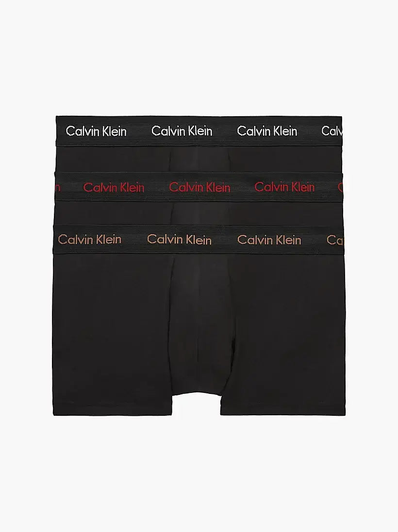 Calvin Klein 3 Pack Low Rise Trunks – Cotton Stretch , Black