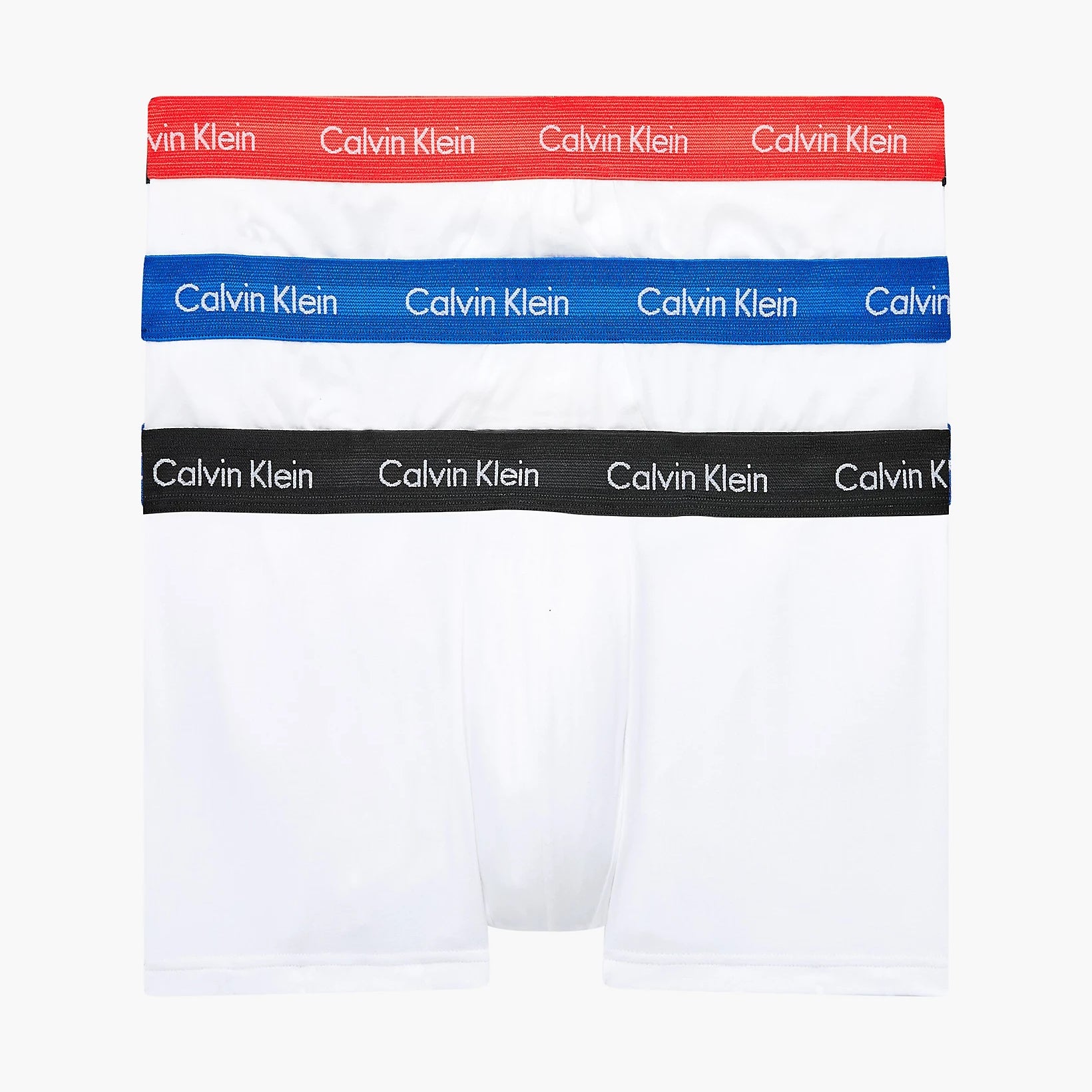 Calvin Klein 3 Pack Low Rise Trunks Men's – ( WHITE- BLUE/ STRAWBERRY FIELD/ BLACK )